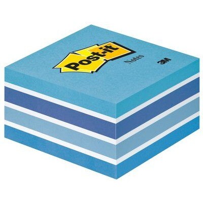 CUBO 450 HOJAS NOTAS ADHESIVAS 76X76MM COLORES SURTIDOS AZULES 2028 B POST IT 7100172385