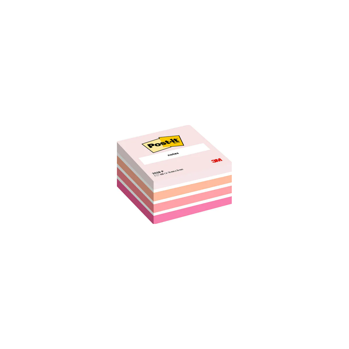 CUBO 450 HOJAS NOTAS ADHESIVAS 76X76MM COLORES SURTIDOS ROSAS 2028 P POST IT 7100172384