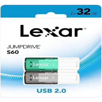 LEXAR 2X32GB PACK JUMPDRIVE S60 USB 20 FLASH DRIVE