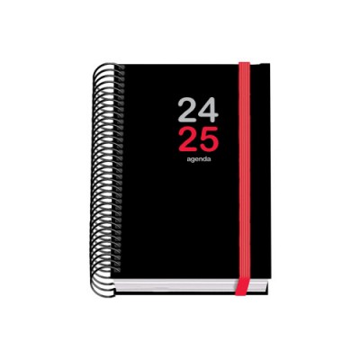 AGENDA ESCOLAR 2024 2025 TAMANO A6 TAPA CARTON FORRADO DiA PaGINA ELITE PRIME DOHE 51773