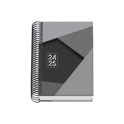 AGENDA ESCOLAR 2024 2025 TAMANO A6 TAPA CARTON FORRADO DiA PaGINA TANGRAM BASIC NEGRO DOHE 51751