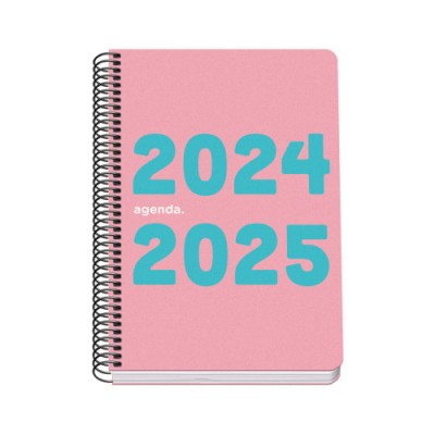 AGENDA ESCOLAR 2024 2025 TAMANO A5 TAPA POLIPROPILENO DiA PaGINA MEMORY BASIC ROSA DOHE 51756