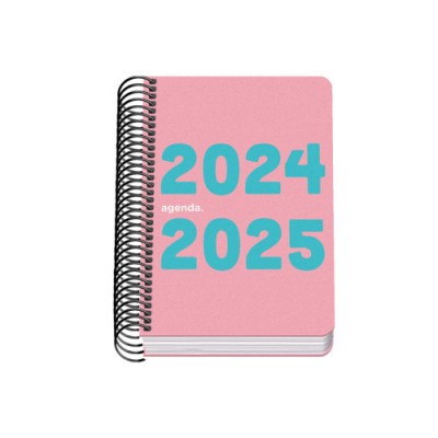 AGENDA ESCOLAR 2024 2025 TAMANO A6 TAPA POLIPROPILENO DiA PaGINA MEMORY BASIC ROSA DOHE 51764