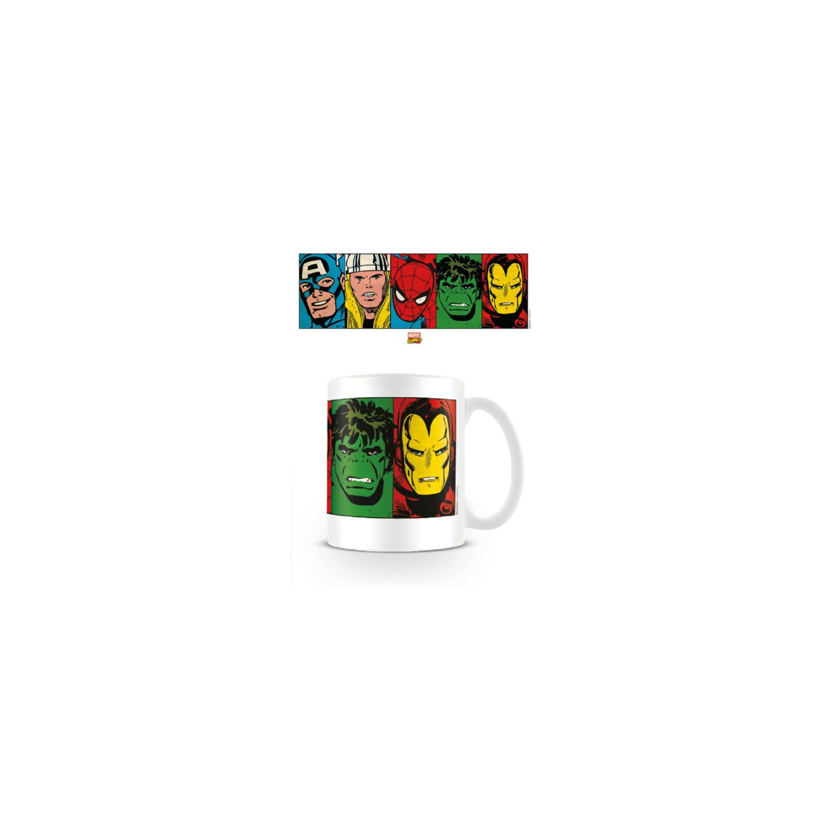 TAZA DESAYUNO MARVEL CARAS COMIC PYRAMID INTERNATIONAL MG23443