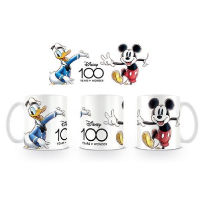 TAZA MICKEY DONALD DISNEY 100 BLANCA 315 ML PYRAMID INTERNATIONAL MG27702