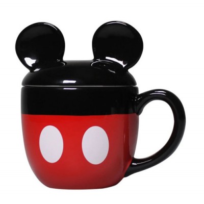 TAZA 3D CON TAPA CUERPO MICKEY MOUSE 425 ML HALF MOON BAY MUGSDC10