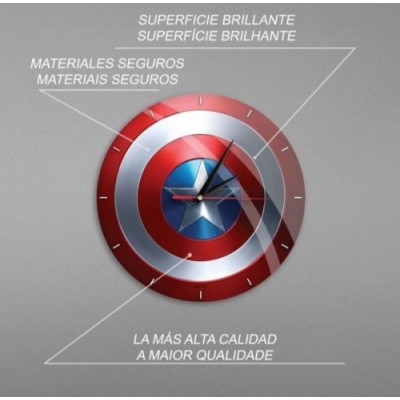 RELOJ DE PARED BRILLO CAPITaN AMeRICA ERT GROUP MWCCAPAM002