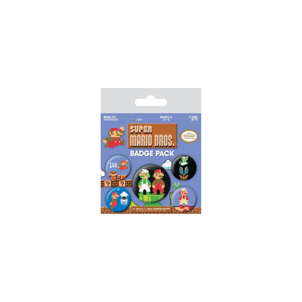 JUEGO DE CHAPAS SUPER MARIO RETRO PYRAMID BP80442