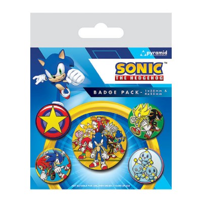 SET DE CHAPAS 5 UNIDADES SONIC THE HEDGEHOG SPEED TEAM MEDIDAS 1 X 38 CM 4 X 25CM PYRAMID BP80804