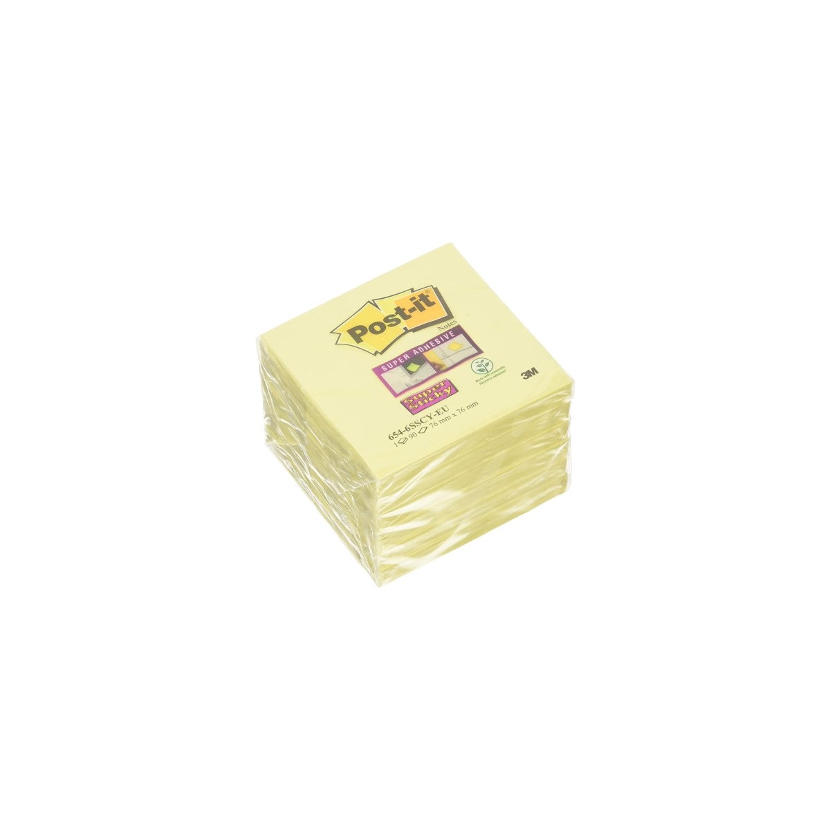 PACK 186 BLOCS 90 HOJAS Z NOTES ADHESIVAS 76X76MM SUPER STICKY CANARY YELLOW R330 SSCY VP20 POST IT 7100236629