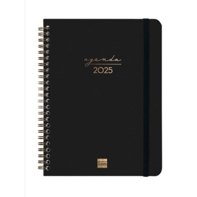 AGENDA 2025 TRENDY ALMA E10 155X212MM SEMANA VISTA HORIZONTAL NEGRO FINOCAM 762020125