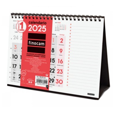 CALENDARIO 2025 SOBREMESA NEUTRO NUMEROS GRANDESNOTAS S 210X150MM FINOCAM 781370025