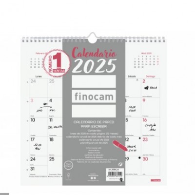 CALENDARIO 2025 PARED TRENDY CHIC ESCRIBIR 300X300MM BLANCO FINOCAM 787007325