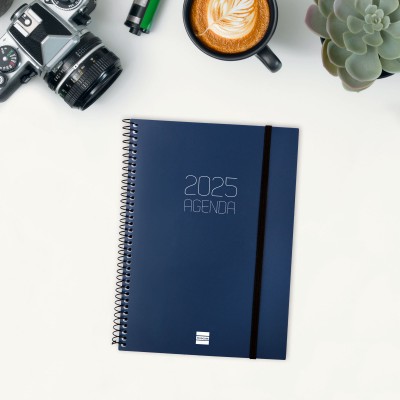 AGENDA 2025 BASIC OPAQUE E10 155X212MM SEMANA VISTA HORIZONTAL AZUL FINOCAM 742761025