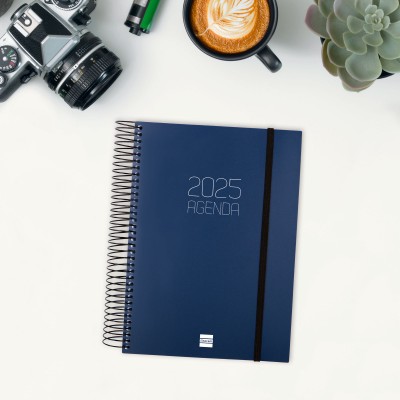 AGENDA 2025 BASIC OPAQUE E10 155X212MM DIA PAGINA AZUL FINOCAM 742911025