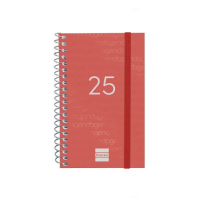 AGENDA 2025 BASIC YEAR E3 79X127MM SEMANA VISTA HORIZONTAL ROJO FINOCAM 741423025