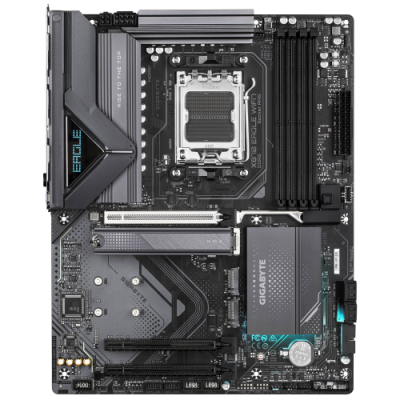 GIGABYTE Placa Base X870 EAGLE WIFI7 Compatible con CPUs AMD Ryzen 9000 VRM de 1422 fases hasta 8000MHz DDR5 OC 4xPCIe 50 3xM2 