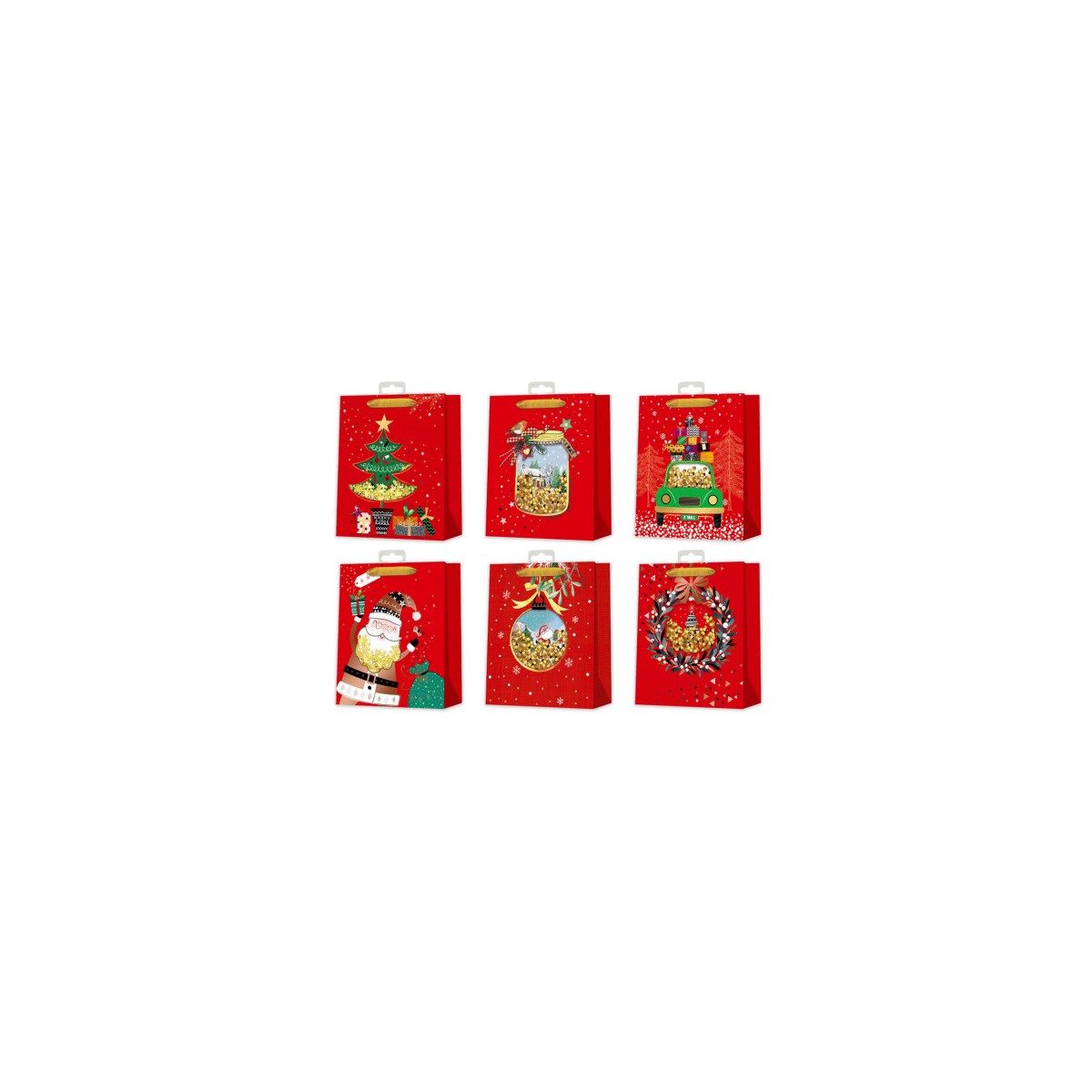 BOLSA NAVIDAD ROJA C CONFETTI BISMARK 332865