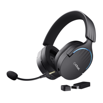 Trust GXT 491 Fayzo Auriculares Inalambrico y alambrico Diadema Juego USB Tipo C Bluetooth Negro